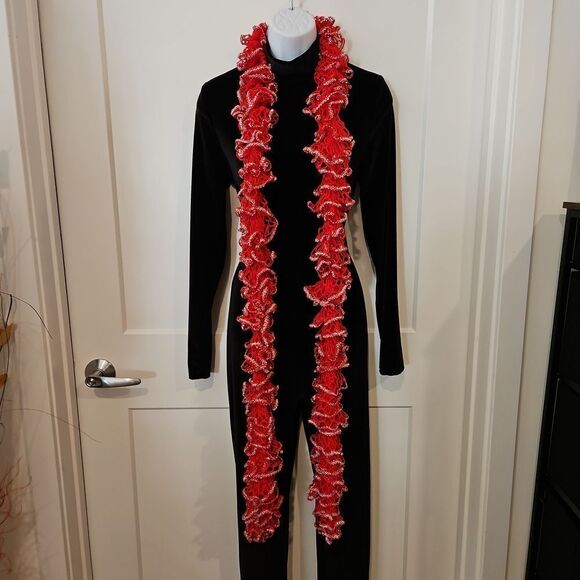 Extra Long Red and Silver Scarf - Picture 4 of 5